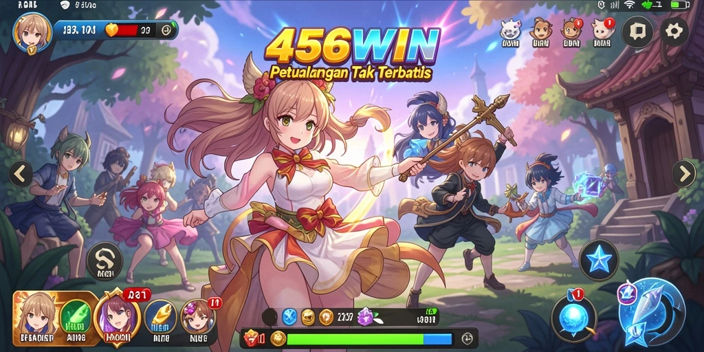Screenshot gameplay <strong>456WIN</strong> memperlihatkan karakter anime dalam pertempuran epik.