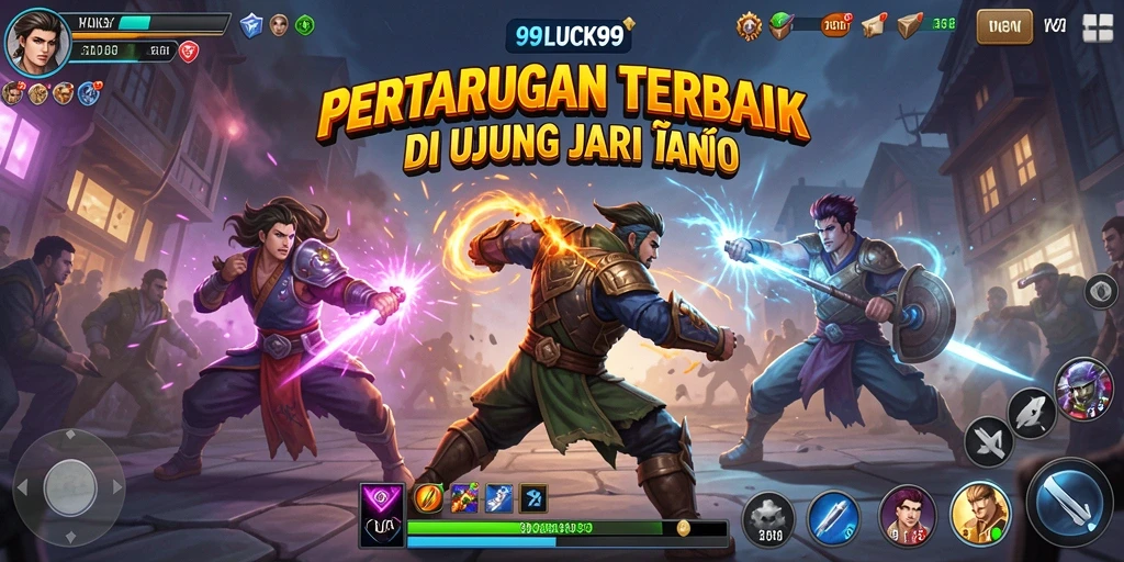 Tangkapan layar menampilkan aksi pertarungan intens di 99LUCK99.