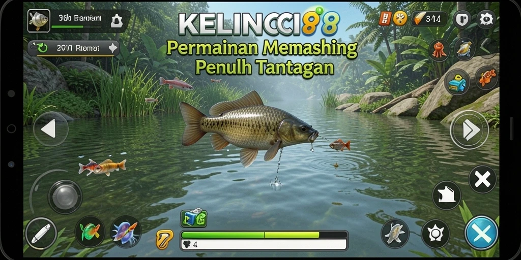 Tampilan gameplay KELINCI88 yang menarik dengan berbagai ikan.