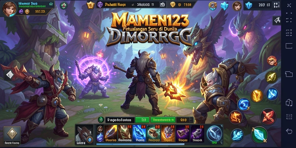 Tampilan gameplay seru dalam MAMEN123 di dunia MMORPG.