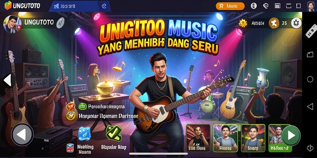 Tampilan screenshot UNGUTOTO yang menunjukkan pemain menikmati gameplay musik.
